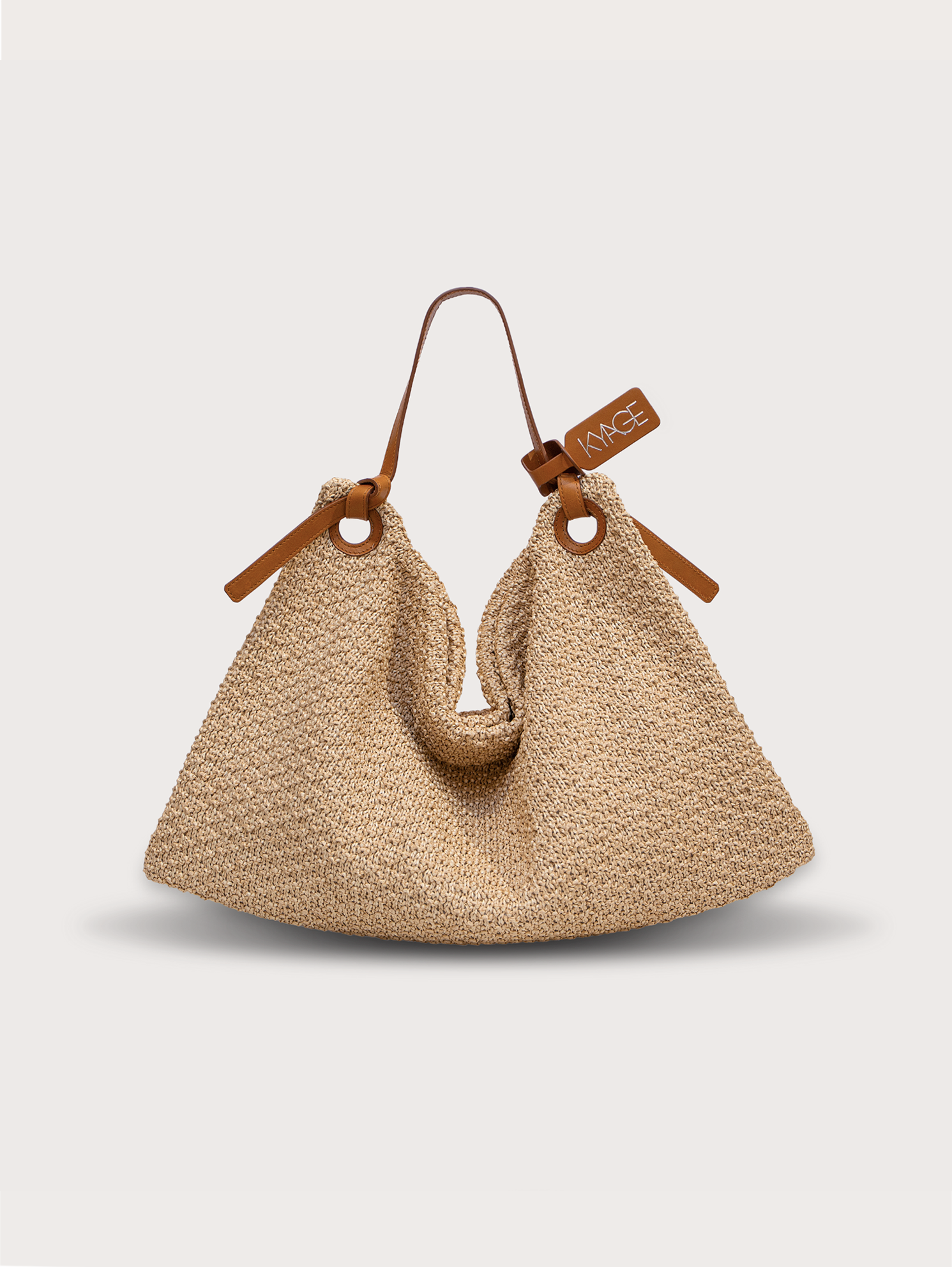 FLAG LARGE - STRAW AND COWHIDE GENUINE LEATHER
